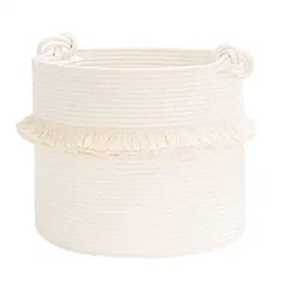 Large Woven Storage Baskets –16''x13'' Cotton Rope Decorative Hamper for Nursery - Picture 8 of 8